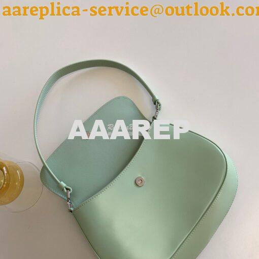 Replica Prada Cleo Brushed Leather Shoulder Bag With Flap 1BD311 Aqua 7