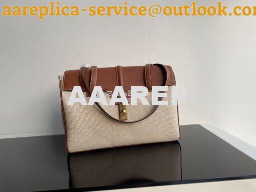 Replica Celine Medium Soft 16 In Textile And Calfskin Natural Tan 1955 5