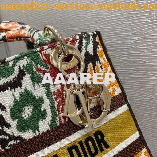 Replica Dior Medium Lady D-Lite Bag Yellow Multicolor Dior Paisley Emb 3