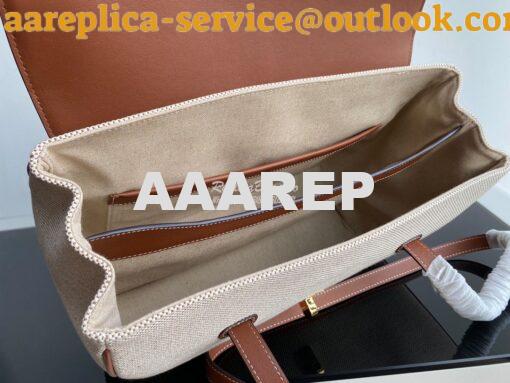 Replica Celine Medium Soft 16 In Textile And Calfskin Natural Tan 1955 8