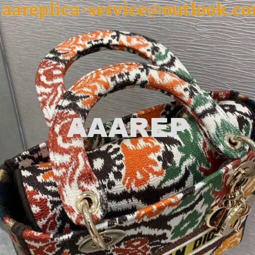 Replica Dior Medium Lady D-Lite Bag Yellow Multicolor Dior Paisley Emb 5