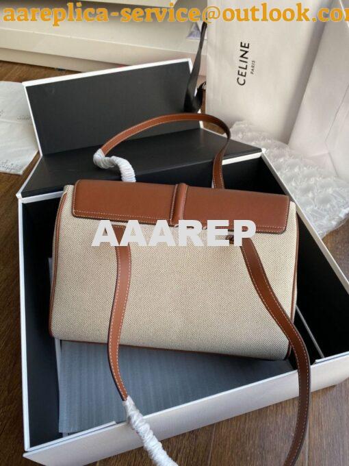 Replica Celine Medium Soft 16 In Textile And Calfskin Natural Tan 1955 9