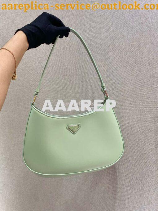 Replica Prada Cleo Brushed Leather Shoulder Bag 1BC499 Green