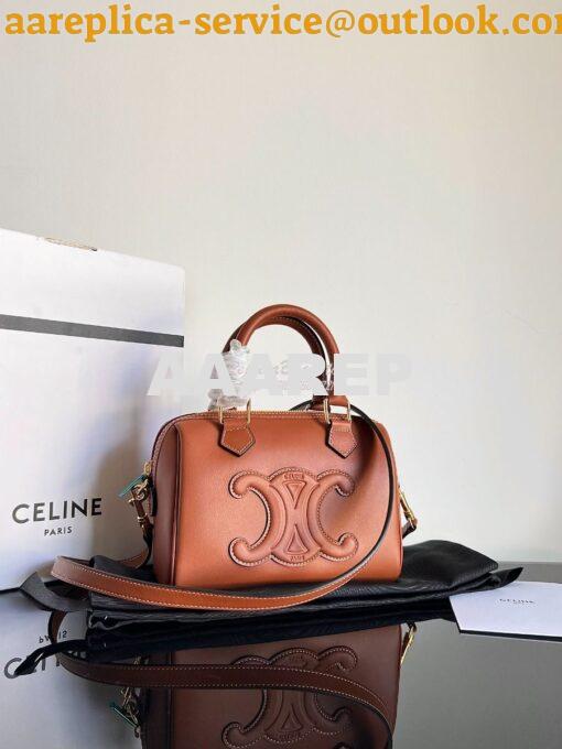 Replica Celine Small Boston In Smooth Calfskin 113773 Tan 2