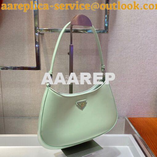 Replica Prada Cleo Brushed Leather Shoulder Bag 1BC499 Green 3