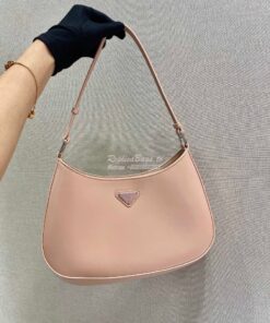 Replica Prada Cleo Brushed Leather Shoulder Bag 1BC499 Pink