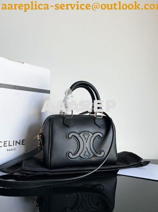 Replica Celine Small Boston In Smooth Calfskin 113773 Black 2