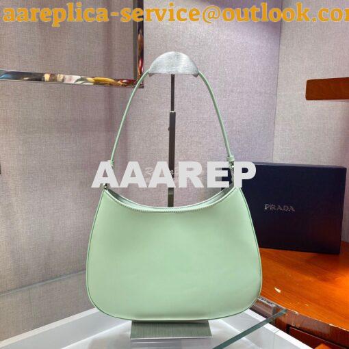 Replica Prada Cleo Brushed Leather Shoulder Bag 1BC499 Green 8