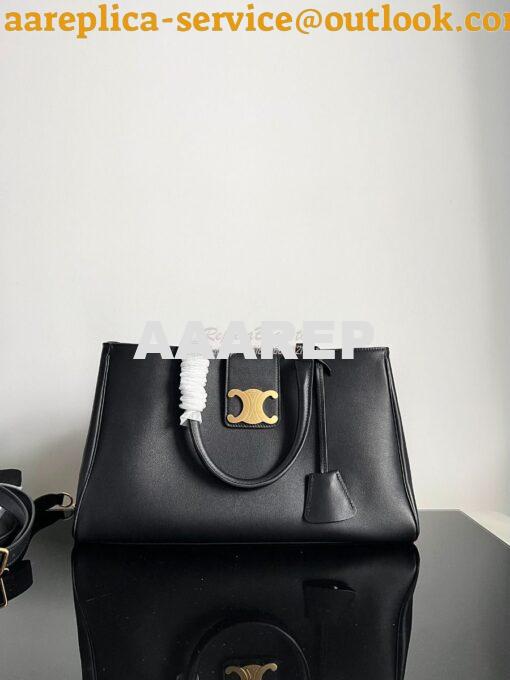 Replica Celine Medium Appoline Bag In Supple Calfskin 114963 Black 3