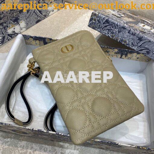 Replica Dior Caro Multifunctional Pouch Beige Supple Cannage Calfskin 2