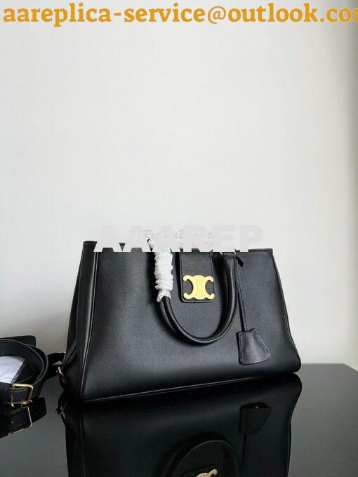 Replica Celine Medium Appoline Bag In Supple Calfskin 114963 Black 4