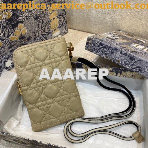 Replica Dior Caro Multifunctional Pouch Beige Supple Cannage Calfskin 6