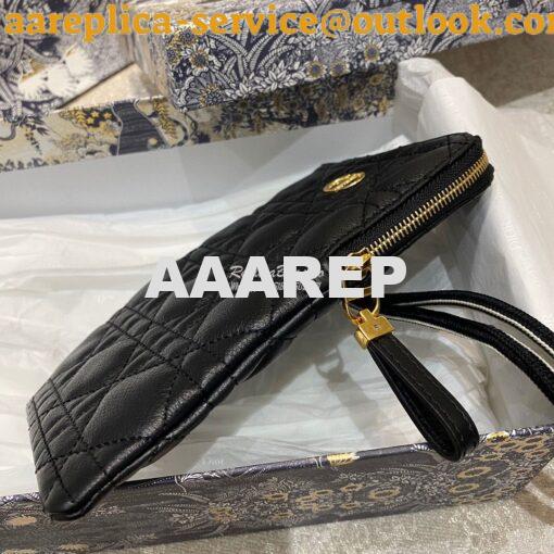 Replica Dior Caro Multifunctional Pouch Black Supple Cannage Calfskin 3