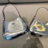 Replica Prada Cleo Brushed Leather Shoulder Bag 1BC156 White 10