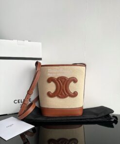 Replica Celine Small Bucket Cuir Triomphe In Textile And Calfskin 1982