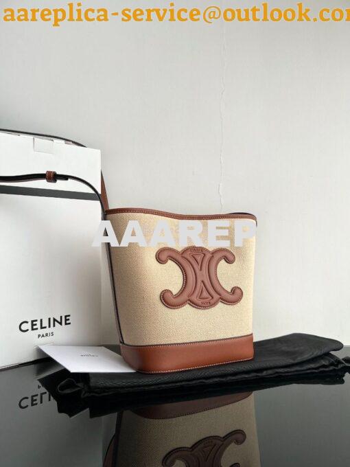 Replica Celine Small Bucket Cuir Triomphe In Textile And Calfskin 1982 2