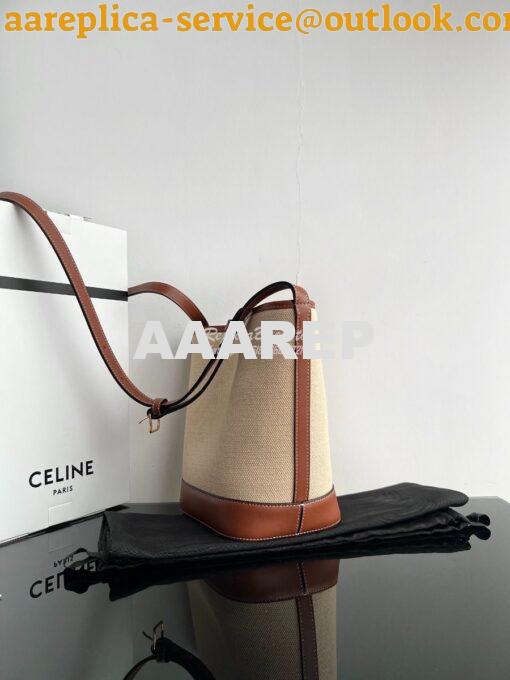 Replica Celine Small Bucket Cuir Triomphe In Textile And Calfskin 1982 7