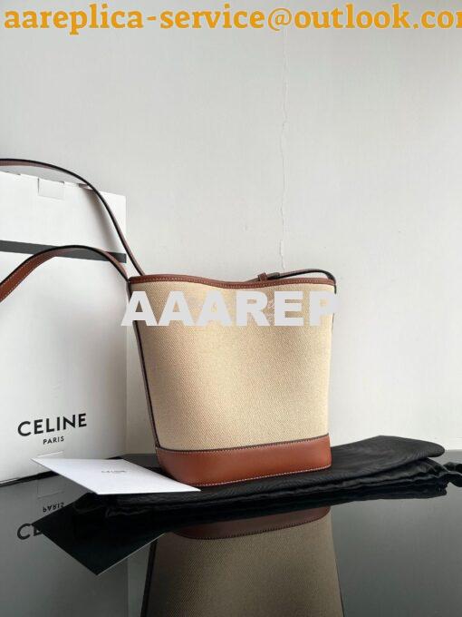 Replica Celine Small Bucket Cuir Triomphe In Textile And Calfskin 1982 11