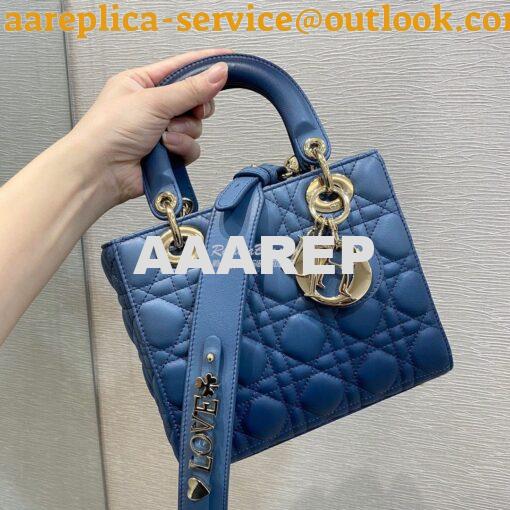 Replica Dior Lady Dior My ABCdior Bag Blue Gradient Cannage Lambskin M