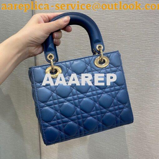 Replica Dior Lady Dior My ABCdior Bag Blue Gradient Cannage Lambskin M 3