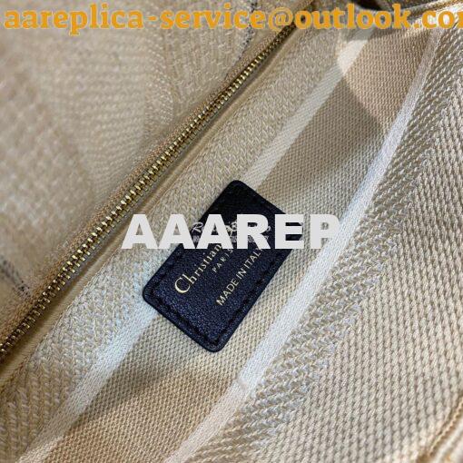 Replica Dior Medium Lady D-lite Bag Beige D-Stripes Embroidery 8