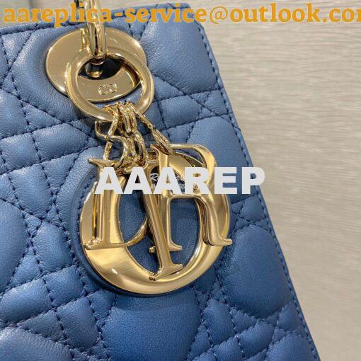 Replica Dior Lady Dior My ABCdior Bag Blue Gradient Cannage Lambskin M 4