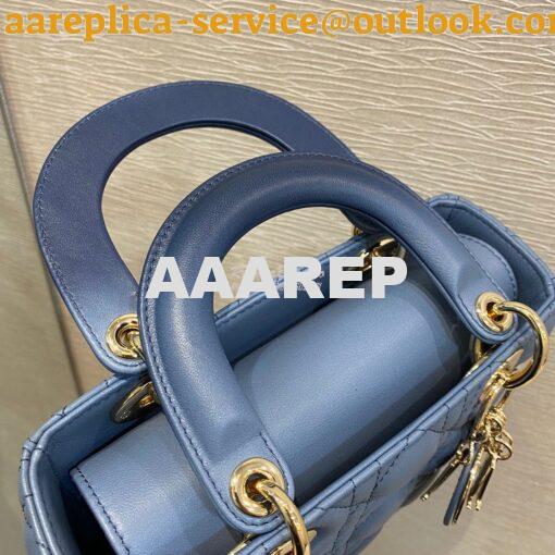 Replica Dior Lady Dior My ABCdior Bag Blue Gradient Cannage Lambskin M 6