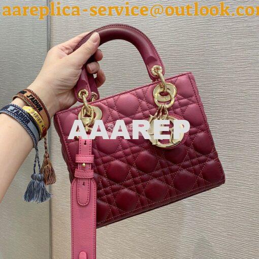 Replica Dior Lady Dior My ABCdior Bag Strawberry Gradient Cannage Lamb