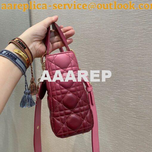 Replica Dior Lady Dior My ABCdior Bag Strawberry Gradient Cannage Lamb 2