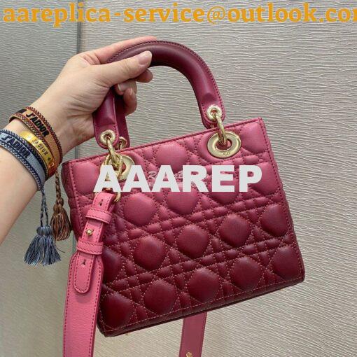 Replica Dior Lady Dior My ABCdior Bag Strawberry Gradient Cannage Lamb 3