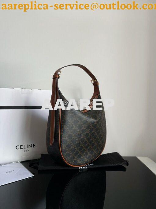 Replica Celine Heloise Bag In Triomphe Canvas And Calfskin 114713 Tan 2