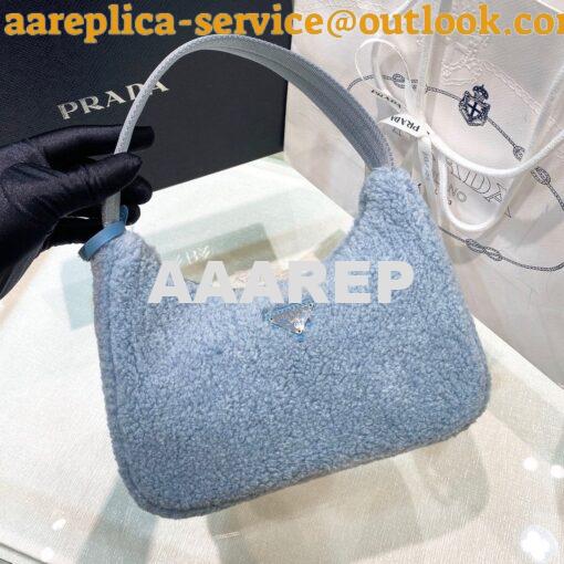 Replica Prada Re-edition 2000 Shearling Mini-bag 1NE515 Periwinkle Blu