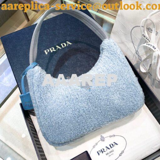 Replica Prada Re-edition 2000 Shearling Mini-bag 1NE515 Periwinkle Blu 2