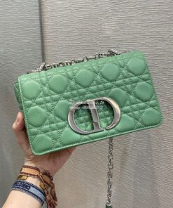 Replica Dior Small Caro Bag Soft Cannage Calfskin M9241 Avocado Green