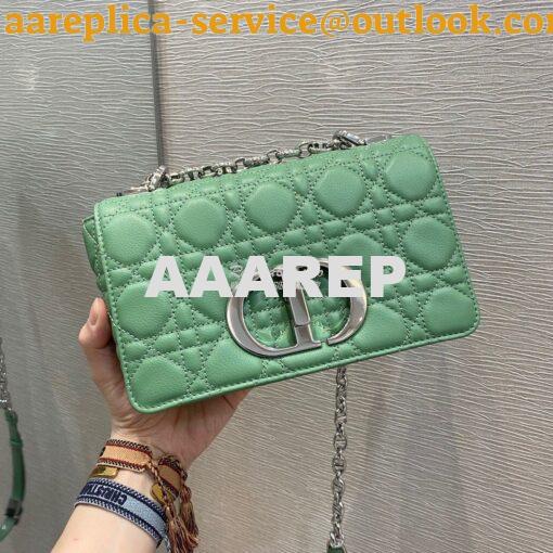 Replica Dior Small Caro Bag Soft Cannage Calfskin M9241 Avocado Green