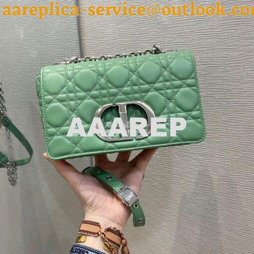 Replica Dior Small Caro Bag Soft Cannage Calfskin M9241 Avocado Green 2