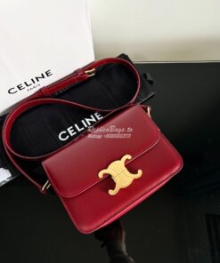 Replica Celine Triomphe Bag Shiny Calfskin Carmin 2