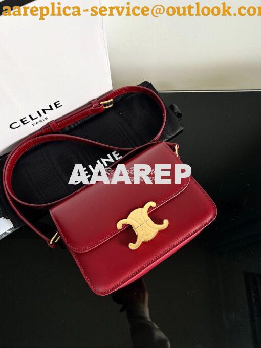 Replica Celine Triomphe Bag Shiny Calfskin Carmin 2