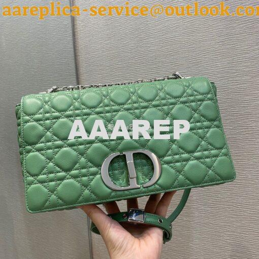 Replica Dior Large Caro Bag Soft Cannage Calfskin M9243 Avocado Green