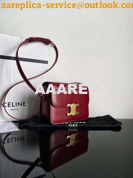 Replica Celine Triomphe Bag Shiny Calfskin Carmin 3