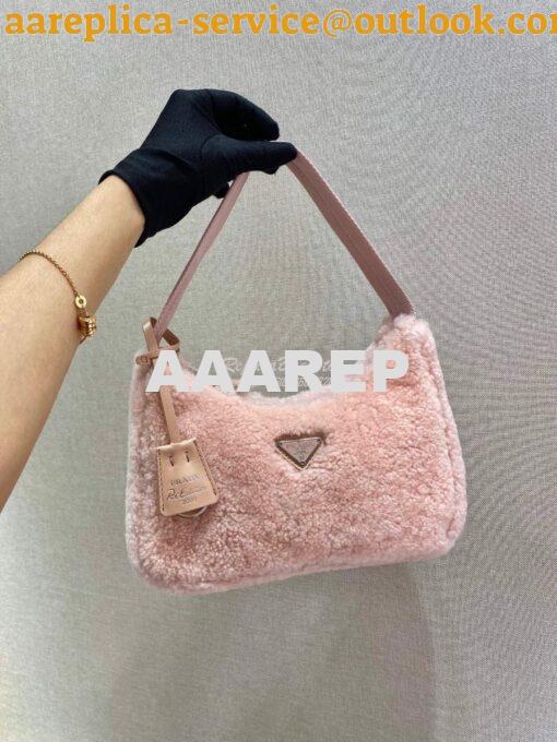 Replica Prada Re-edition 2000 Shearling Mini-bag 1NE515 Pink