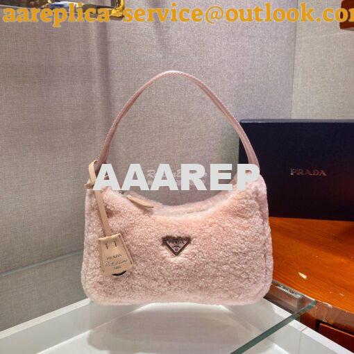 Replica Prada Re-edition 2000 Shearling Mini-bag 1NE515 Pink 2