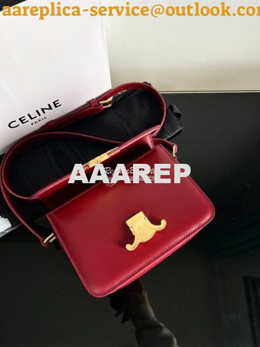 Replica Celine Triomphe Bag Shiny Calfskin Carmin 5