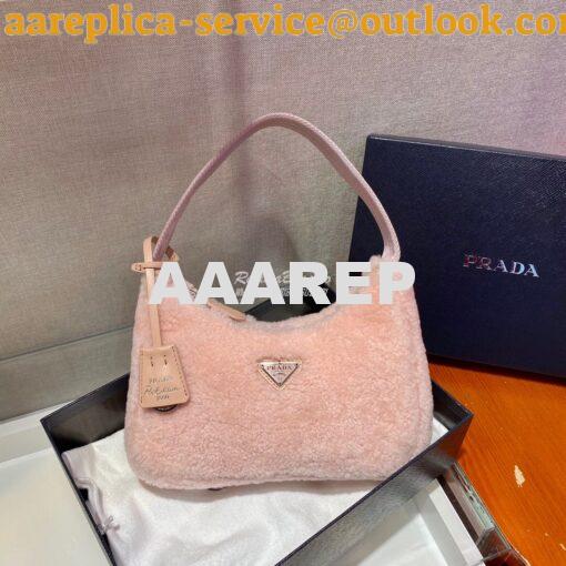 Replica Prada Re-edition 2000 Shearling Mini-bag 1NE515 Pink 3