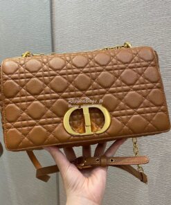 Replica Dior Large Caro Bag Soft Cannage Calfskin M9243 Cognac