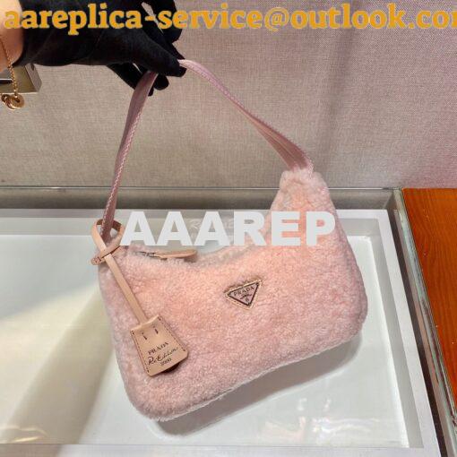 Replica Prada Re-edition 2000 Shearling Mini-bag 1NE515 Pink 4