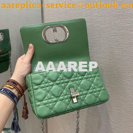 Replica Dior Small Caro Bag Soft Cannage Calfskin M9241 Avocado Green 7