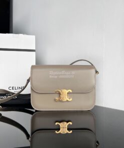 Replica Celine Triomphe Bag Natural Calfskin in Pebble Grey