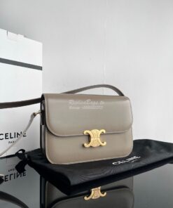 Replica Celine Triomphe Bag Natural Calfskin in Pebble Grey 2