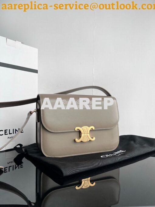 Replica Celine Triomphe Bag Natural Calfskin in Pebble Grey 2